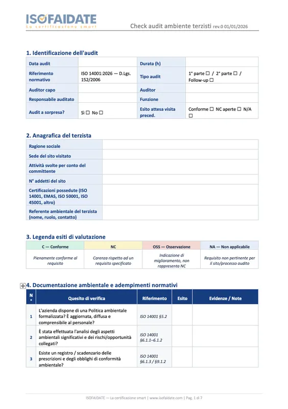 Check audit ambiente
